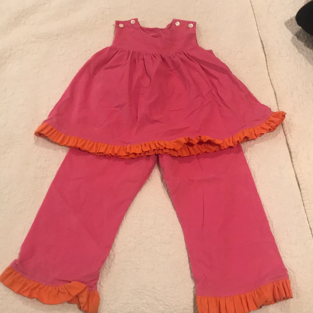 Pink and orange matching kids outfit